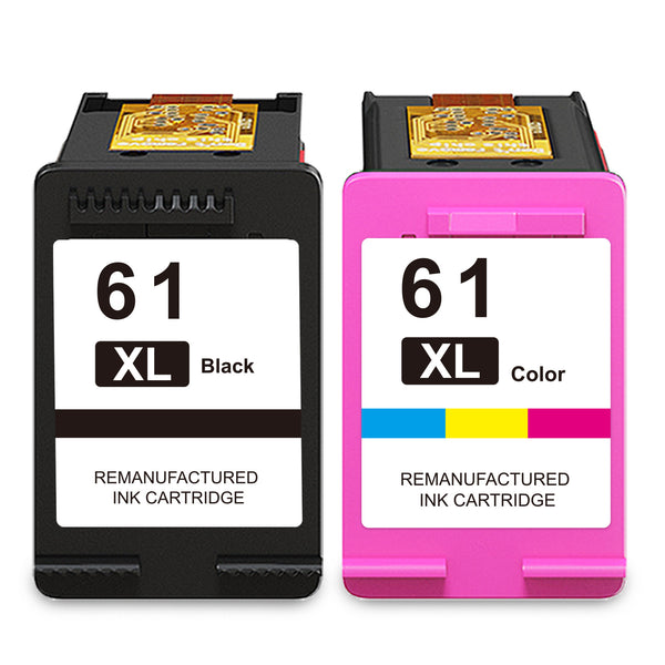 Starink Remanufactured HP 61XL Ink Cartridges 2 Packs (Black, Tri-color) | Black 650 Pages Color 450 Pages
