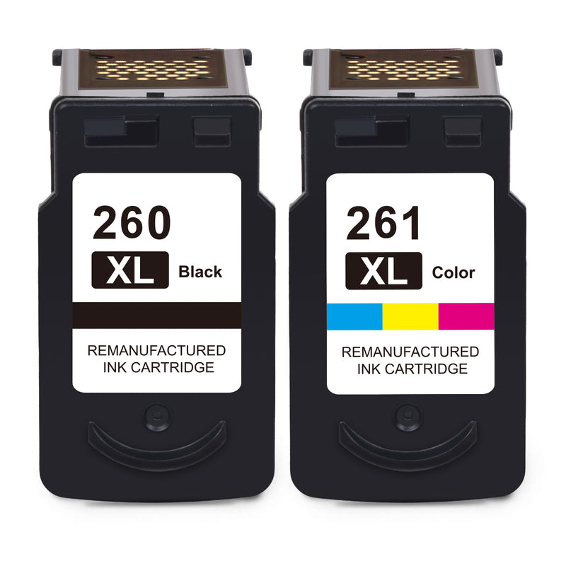 Starink Remanufactured Canon 260XL 261XL Ink Cartridges 2 Packs (Black, Tri-color) | 180 Pages