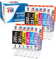 Starink Compatible Canon 280XXL 281XXL Ink Cartridges 12 Packs (Black, Cyan, Magenta, Yellow) | 280 Black 600 Pages 281 Black 6360 Pages 281 Color 830 Pages