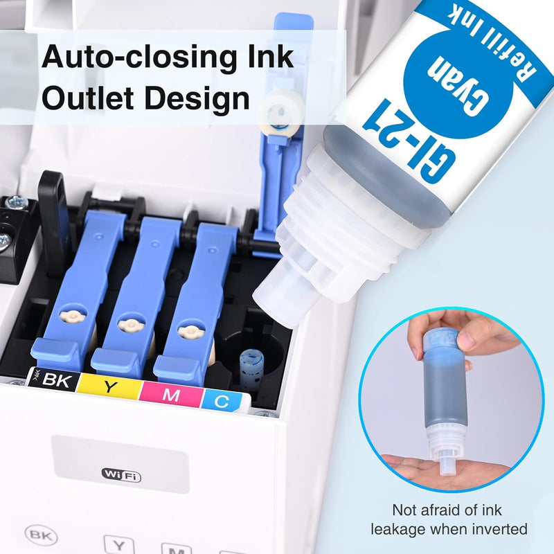 Starink Compatible Canon GI-21 Ink Refill Bottles 4 Packs (Black, Cyan, Magenta, Yellow) |