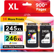Starink Remanufactured Canon 245XL 246XL Ink Cartridges 2 Packs (Black, Tri-color) | 400 Pages