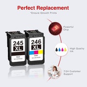 Starink Remanufactured Canon 245XL 246XL Ink Cartridges 2 Packs (Black, Tri-color) | 400 Pages