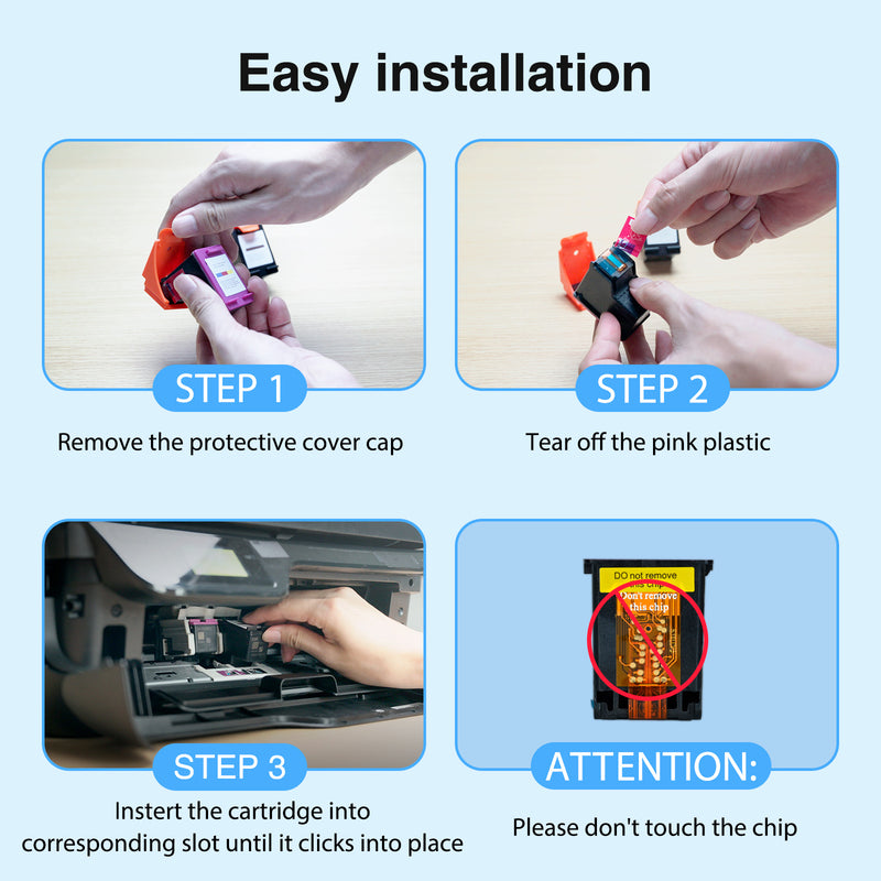 Compatible 62XL Ink for HP Printers（2 Pack）