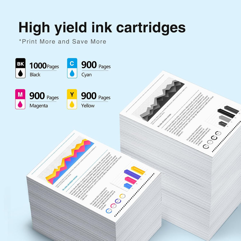 Starink Compatible Brother LC506 Ink Cartridges 4 Packs (Black, Cyan, Magenta, Yellow) | Black 1,000 Pages Color 900 Pages