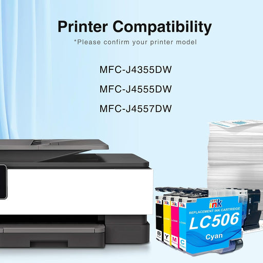 Starink Compatible Brother LC506 Ink Cartridges 4 Packs (Black, Cyan, Magenta, Yellow) | Black 1,000 Pages Color 900 Pages