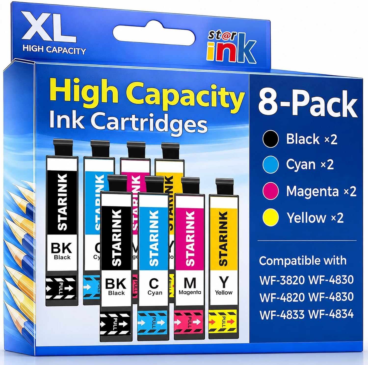 Compatible Remanufactured Epson 822XL High Yield Ink Cartridges