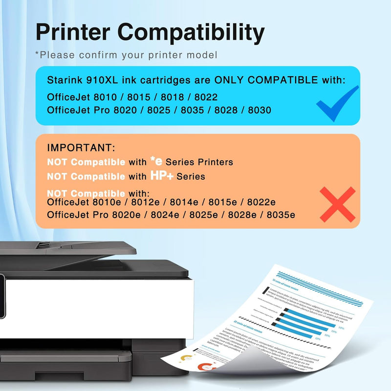 Starink Compatible HP 910XL Ink Cartridges 2 Packs (Black) | 825 Pages