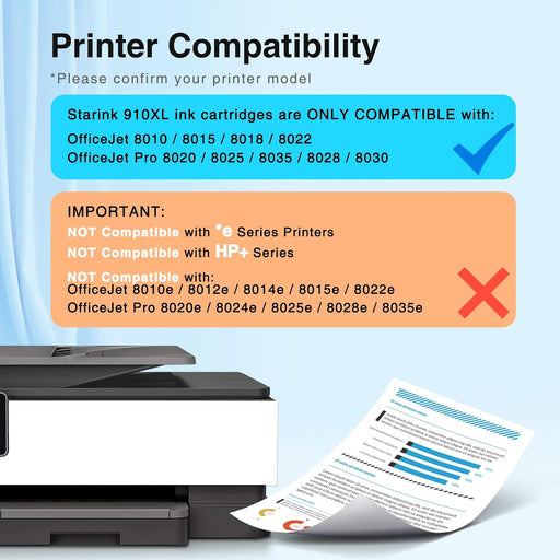 Starink Compatible HP 910XL Ink Cartridges 2 Packs (Black) | 825 Pages