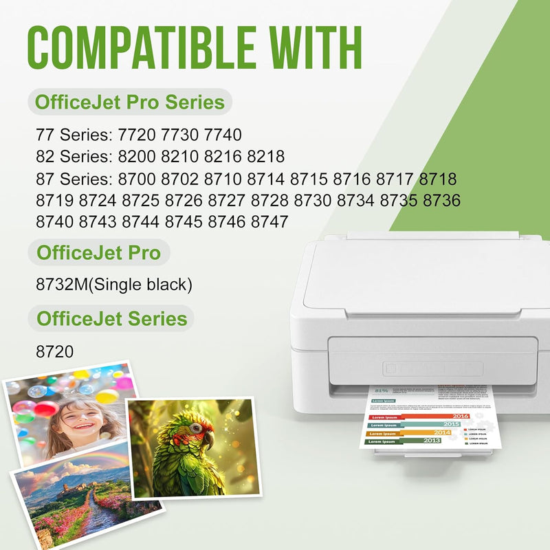 Starink Remanufactured HP 952XL Ink Cartridges 4 Packs (Black, Cyan, Magenta, Yellow) | Black 2,000 Page Color 1,600 Page