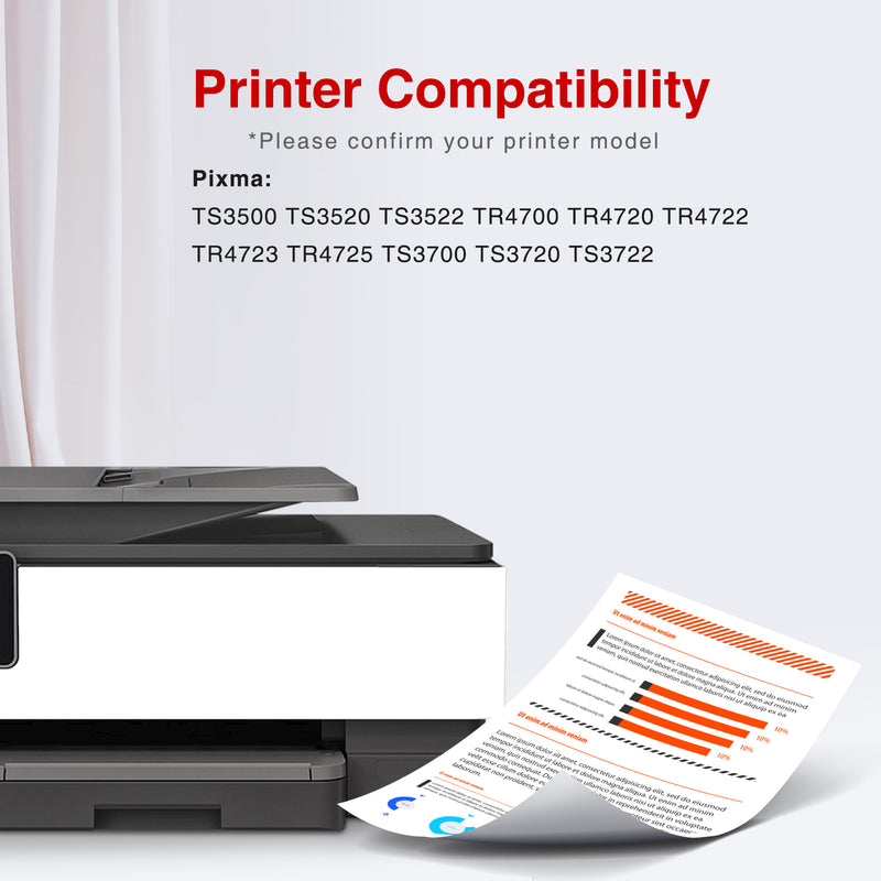 Compatible Canon 275XL/276XL  Ink Cartridges for Pixma TS3722 & TR4720 (Combo Pack)