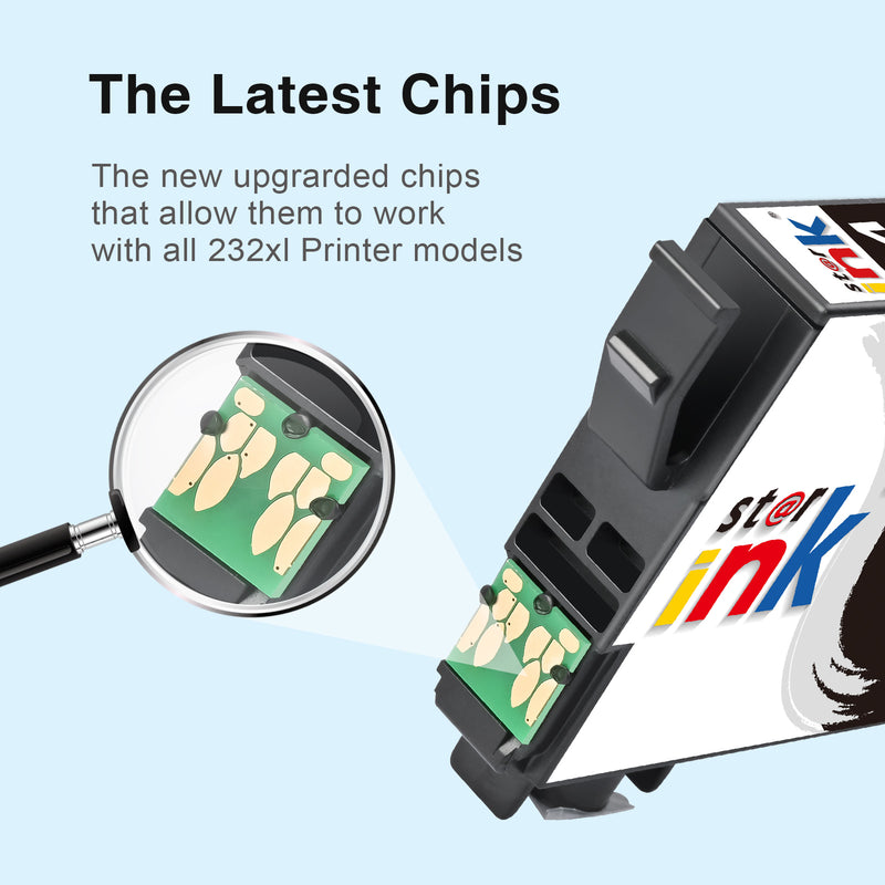 Compatible Epson 232XL Ink Cartridges (4 Pack, BK/C/M/Y)