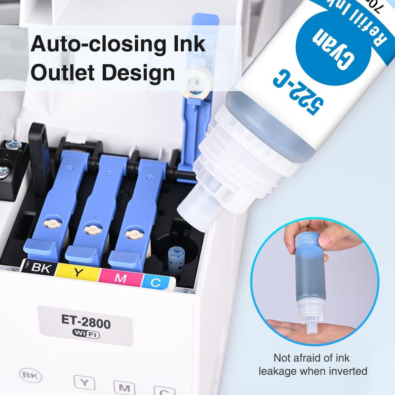 Epson 522 Compatible Color Ink Bottles (6 Pack)